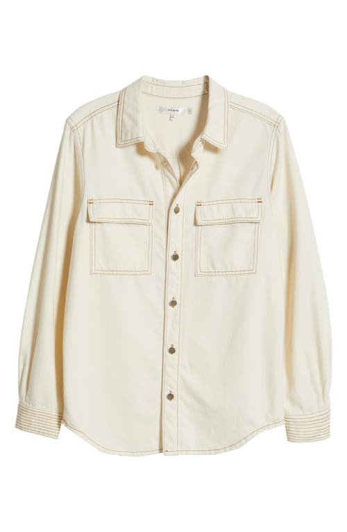 FRAME FRAME TRAPUNTO OVERSIZE COTTON BLEND DENIM BUTTON-UP SHIRT