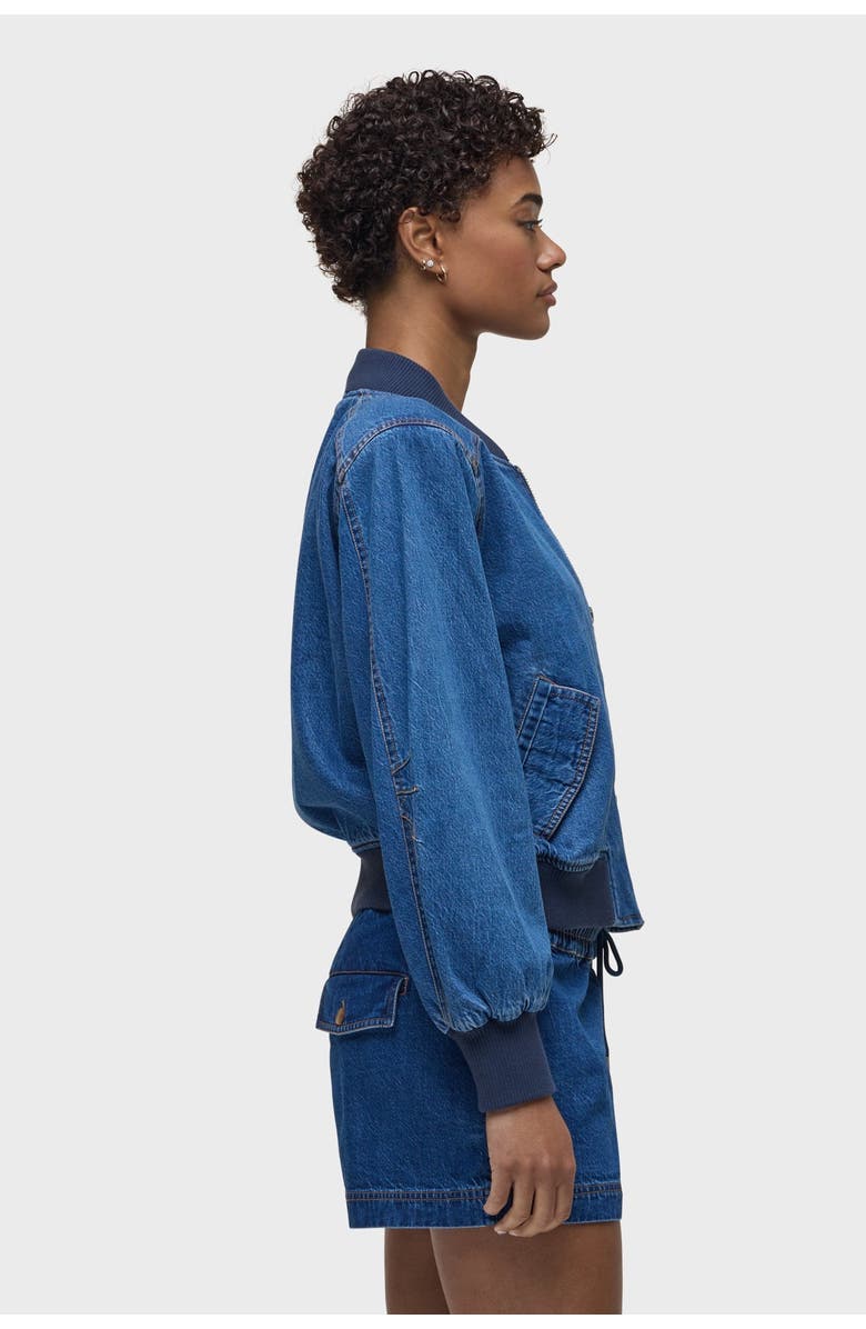 Hudson Jeans Denim Bomber Jacket, Alternate, color, Lottery