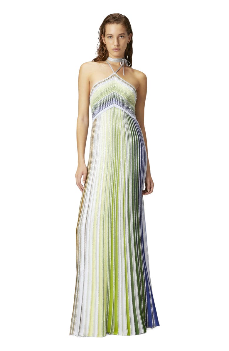 Missoni Long Striped Dress With Sequins And Neck Fastening, Main, color, 