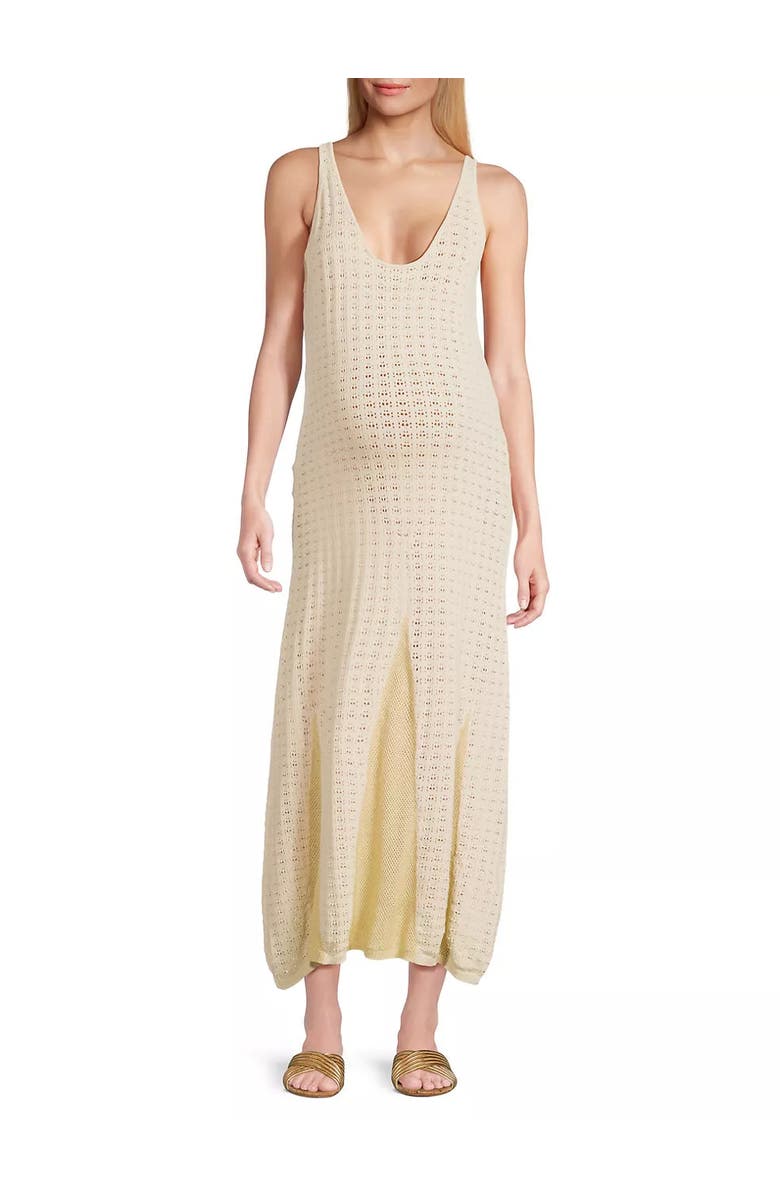 Emilia George Naomi Pointelle Maxi Dress, Main, color, Ivory