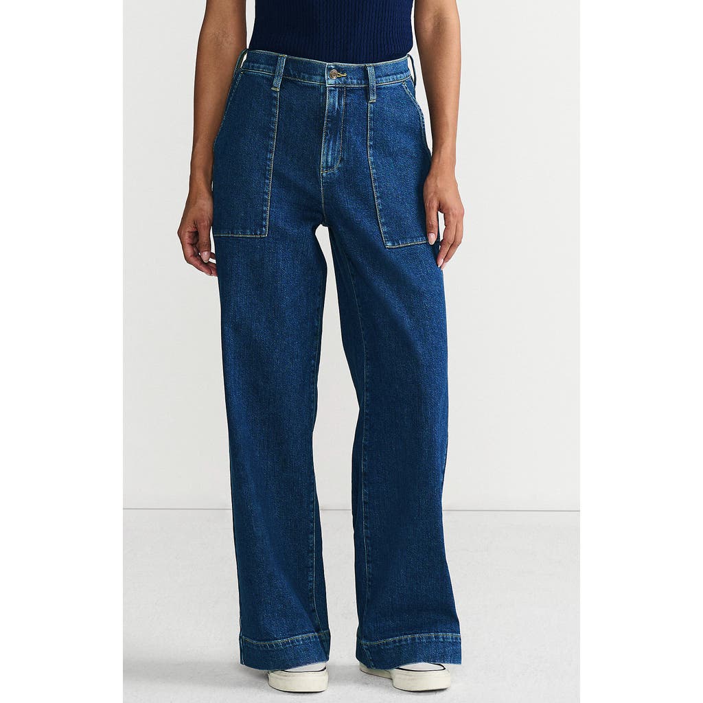 LANDS' END LANDS' END SOFT DENIM HIGH RISE WIDE LEG UTILITY JEANS