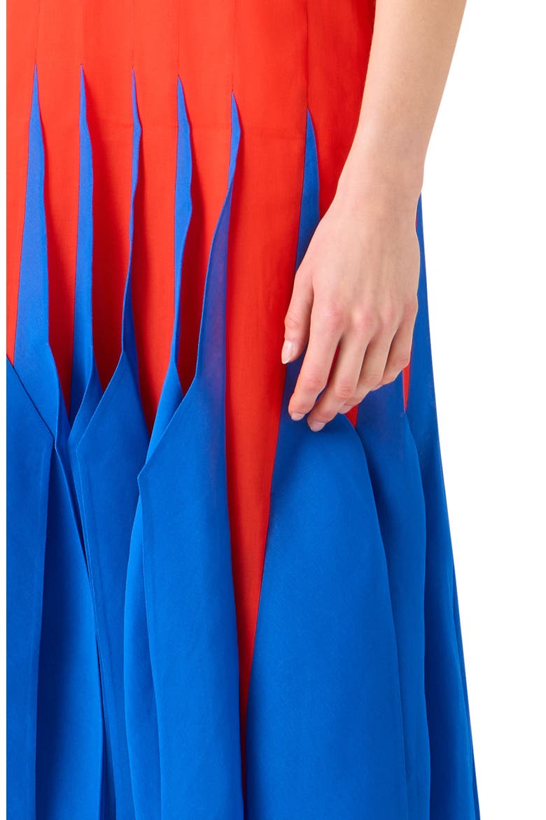 High Plains Colorblock Silk Organza Dress, Alternate, color, VERMILLION-LAPIS BLUE