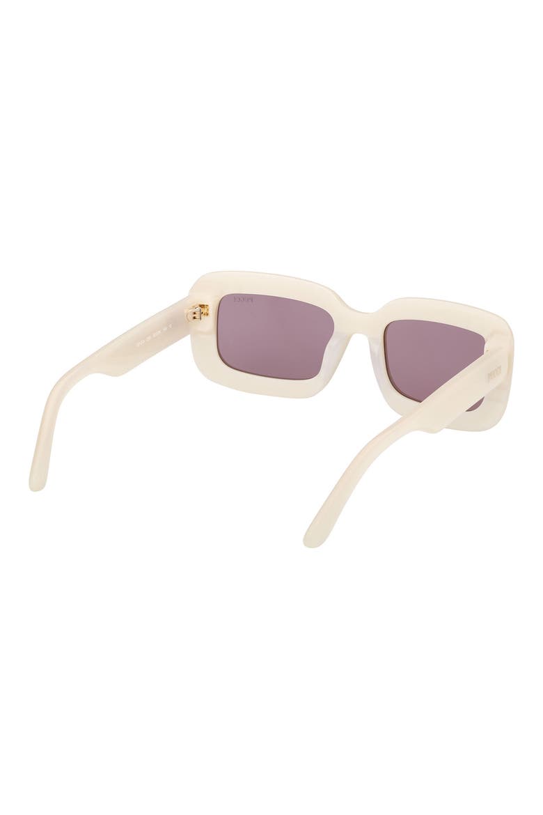 52mm Rectangular Sunglasses, Alternate, color, PEARL IVORY / LIGHT VIOLET