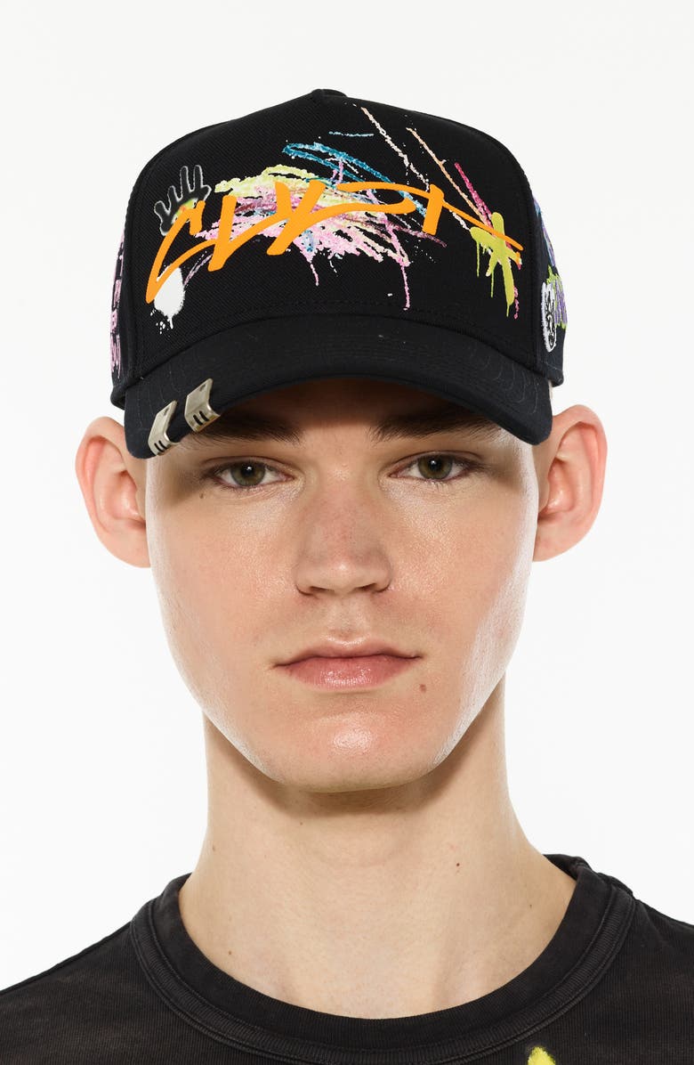 Cult of Individuality Logo Graphic Trucker Hat, Main, color, Black