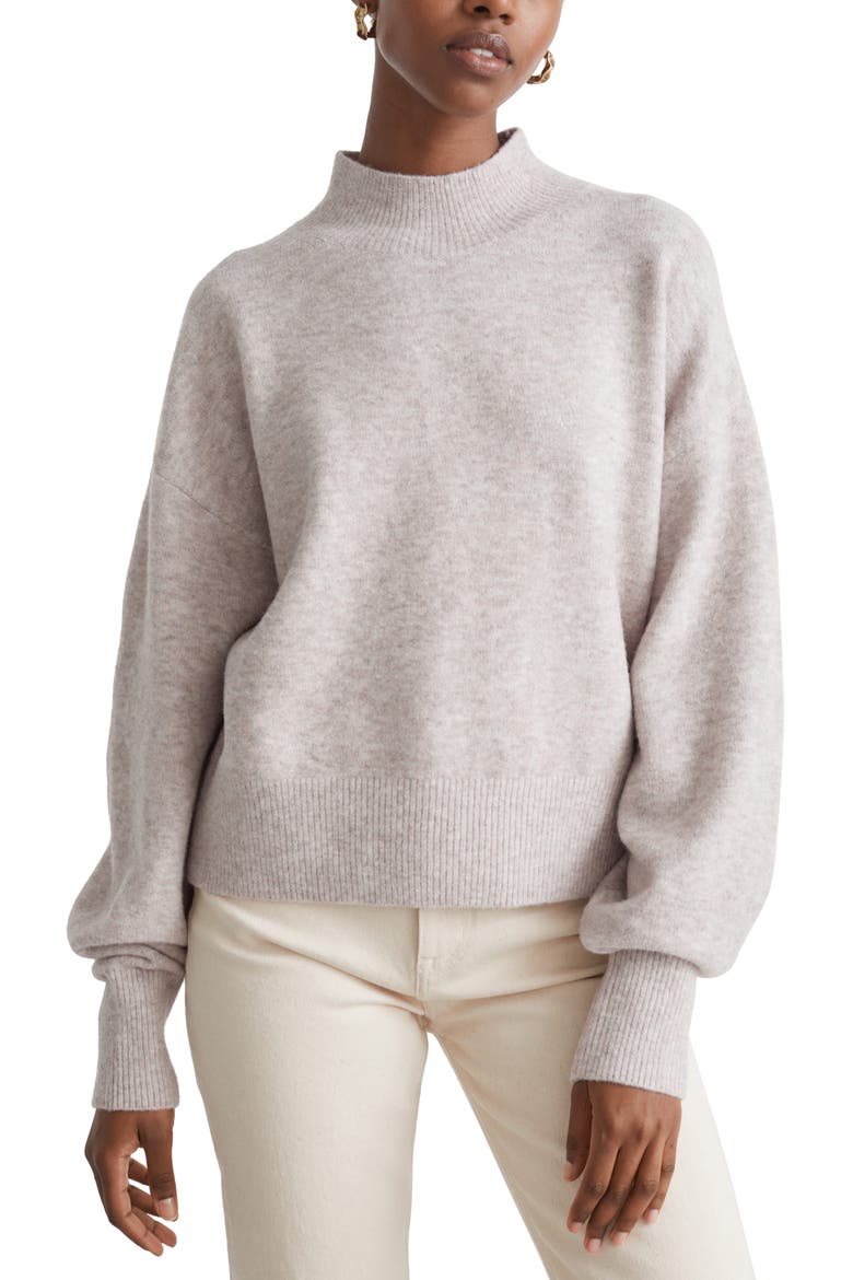 Mock Neck Sweater, Main, color, MOLE BEIGE