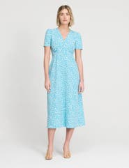 Finery London Nieve V-Neck Short Sleeve Midi Dress