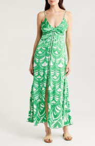 Poupette St Barth Denise Print Cover-Up Maxi Dress