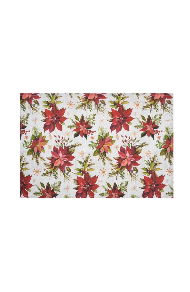 C&F Home Poinsettia Christmas Towel, Alternate, color, Green