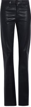 L'AGENCE Ruth Coated High Waist Raw Hem Straight Leg Jeans