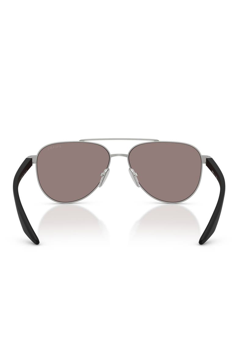 58mm Pilot Sunglasses, Alternate, color, MATTE GREY