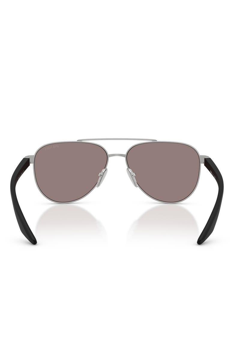 Prada Linea Rossa 58mm Pilot Sunglasses, Alternate, color, Matte Grey