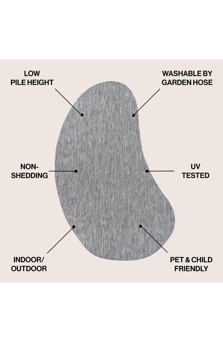 JONATHAN Y Evan Modern Rustic Organic Curve Indoor/Outdoor Shaped Area Rug, Alternate, color, Gray