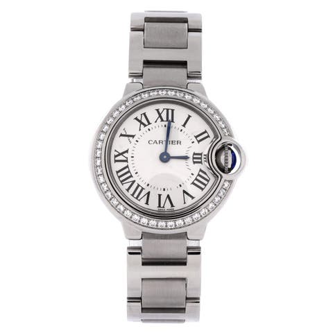 Ballon Bleu de Cartier Quartz Watch Stainless Steel with Diamond Bezel 28