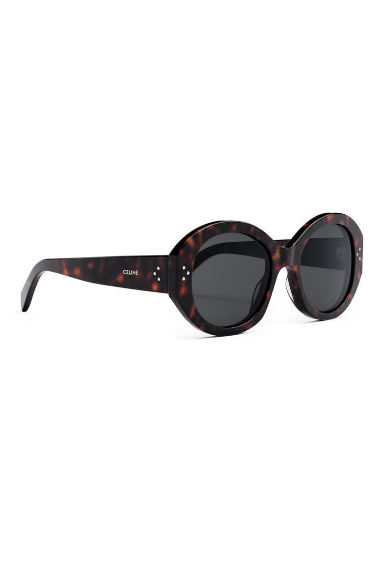 Bold 3 Dots 53mm Polarized Gradient Round Sunglasses, Alternate, color, DARK HAVANA / SMOKE