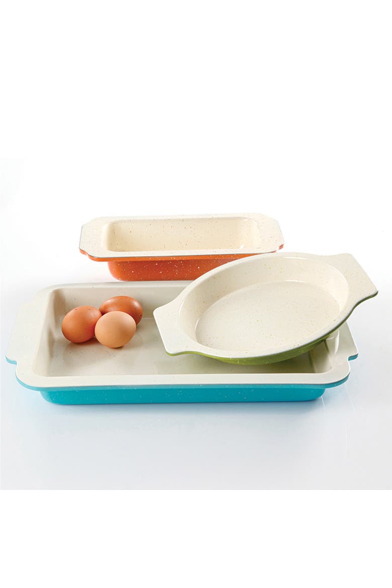 ColorSplash Imbue 3 Piece Carbon Steel Nonstick Bakeware Set, Alternate, color, Blue