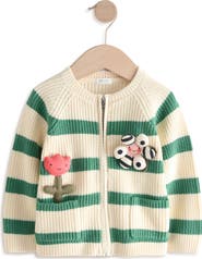 NEXT Kids' Tulip Appliqué Zip Sweater