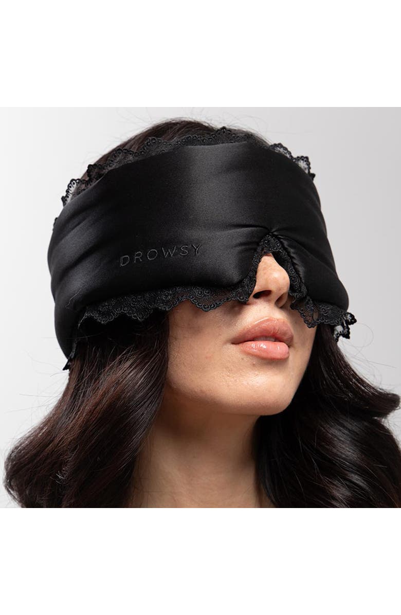 Drowsy A Paris Love Story Silk Sleep Mask, Alternate, color, Black