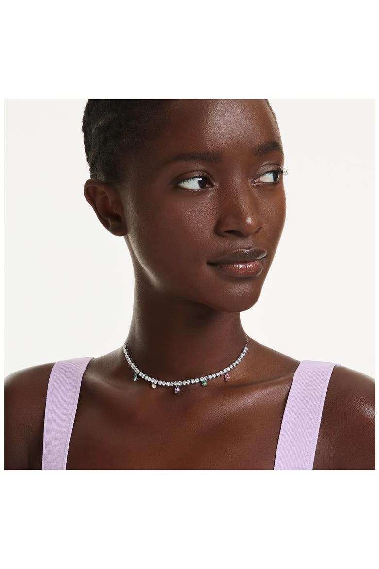 x Ariana Grande Multicolor Crystal Charm Necklace, Alternate, color, SILVER/ MULTI