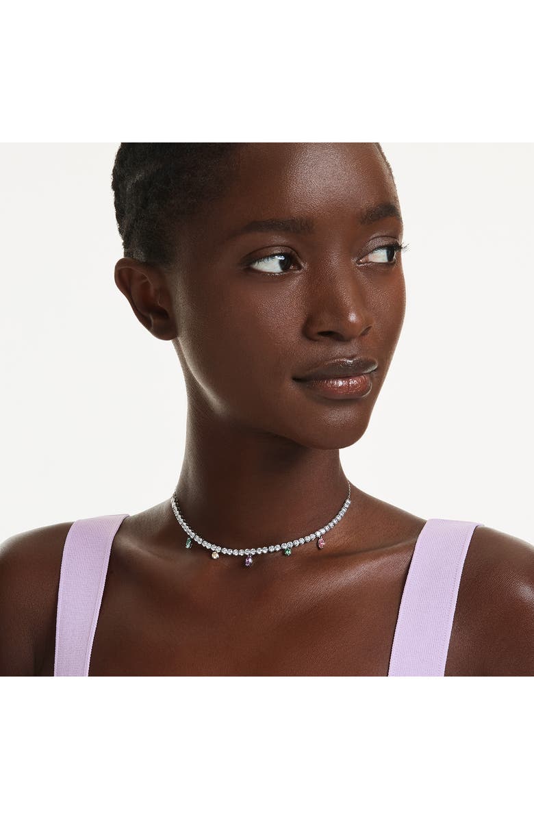 Swarovski x Ariana Grande Multicolor Crystal Charm Necklace, Alternate, color, Silver/ Multi