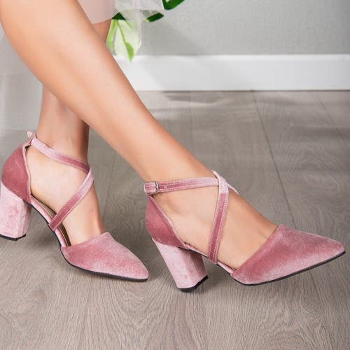 Forever & Always Shoes Women's Rose Gold Sina - Rose Velvet High Heels In Rose