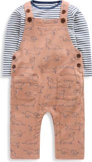 Mini Boden Long Sleeve T-Shirt & Print Overalls Set
