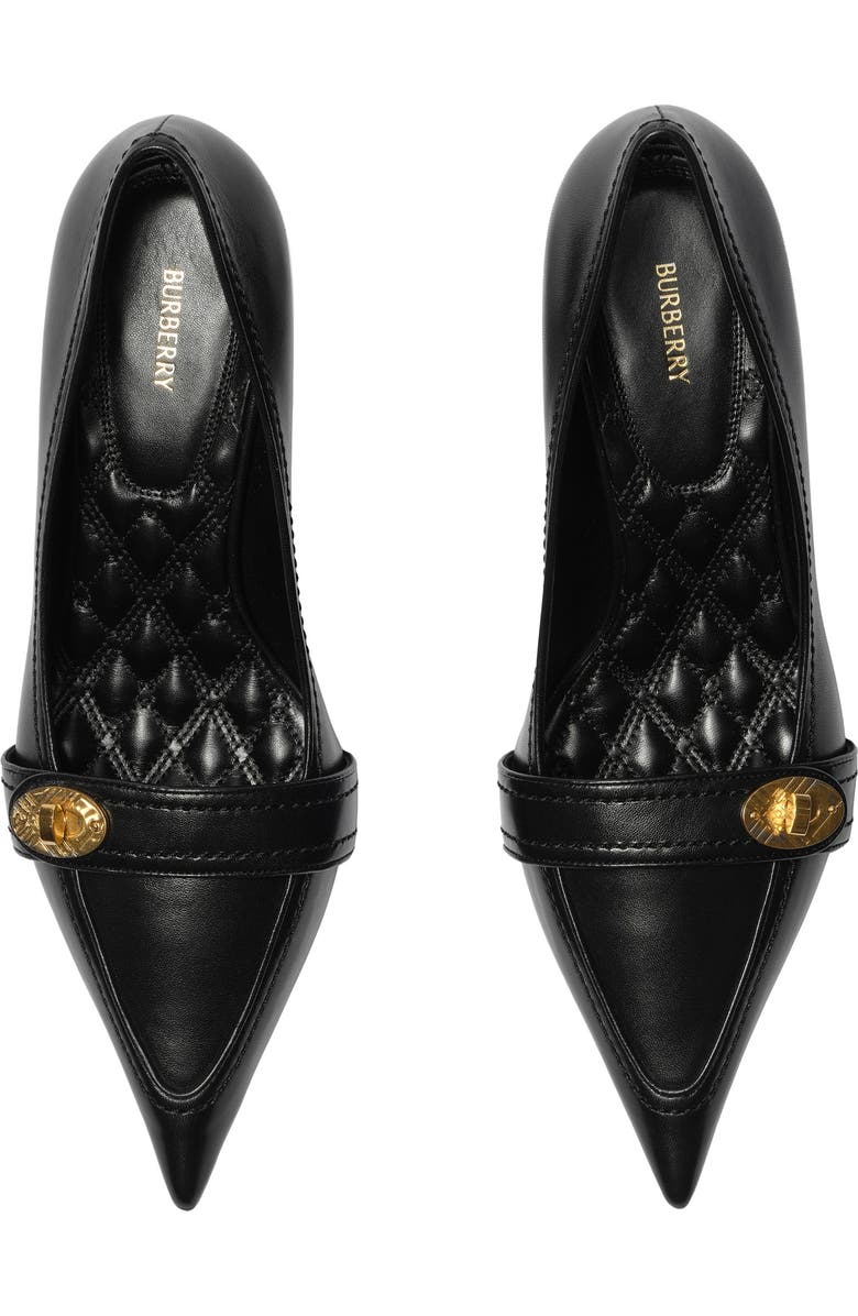 Burberry Leather Cotswolds Low Pumps, Alternate, color, Black