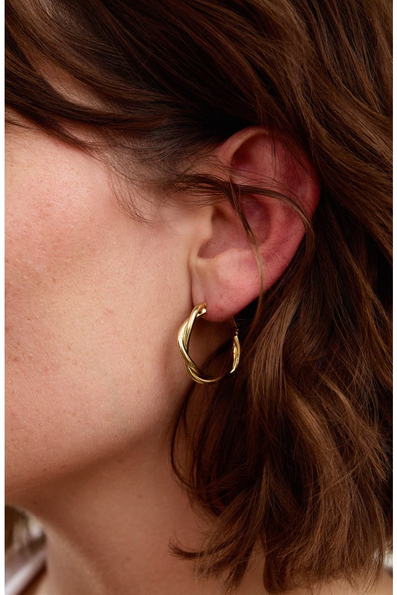 Lainey Twisted Hoop Earrings, Alternate, color, GOLD