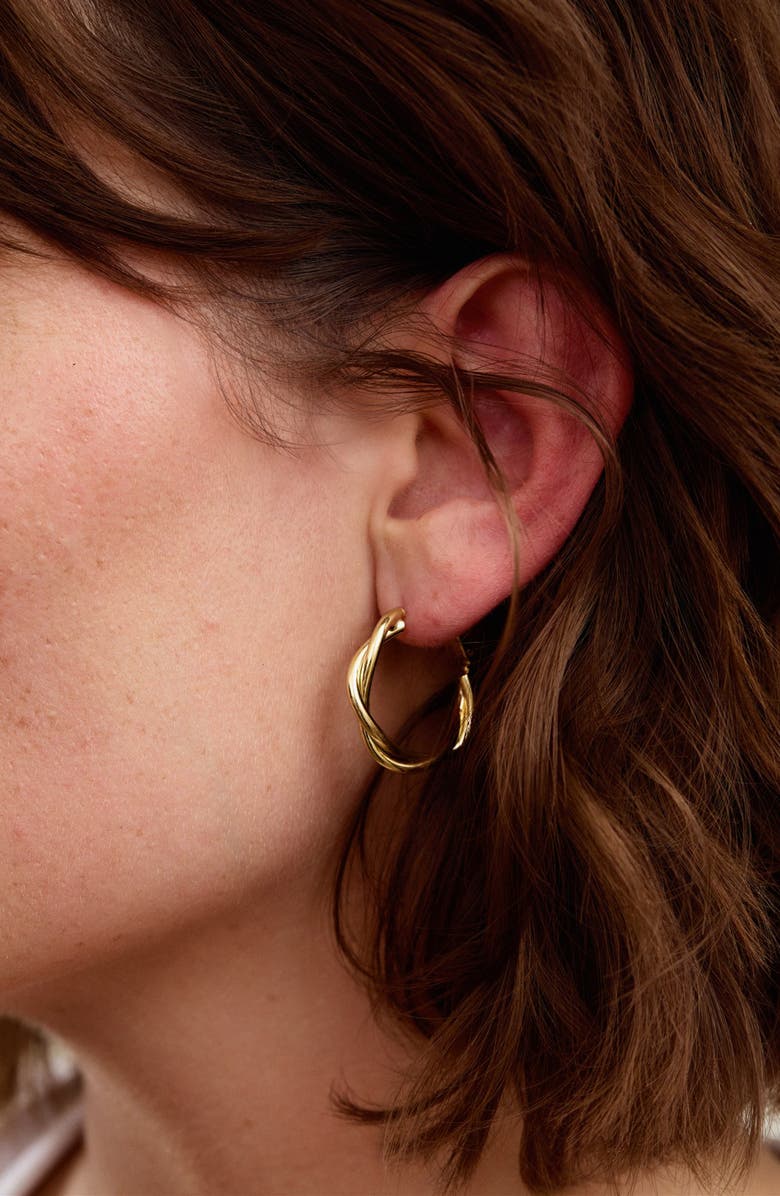 Set & Stones Lainey Twisted Hoop Earrings, Alternate, color, Gold