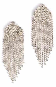 Deepa Gurnani Niomi Crystal Fringe Drop Earrings