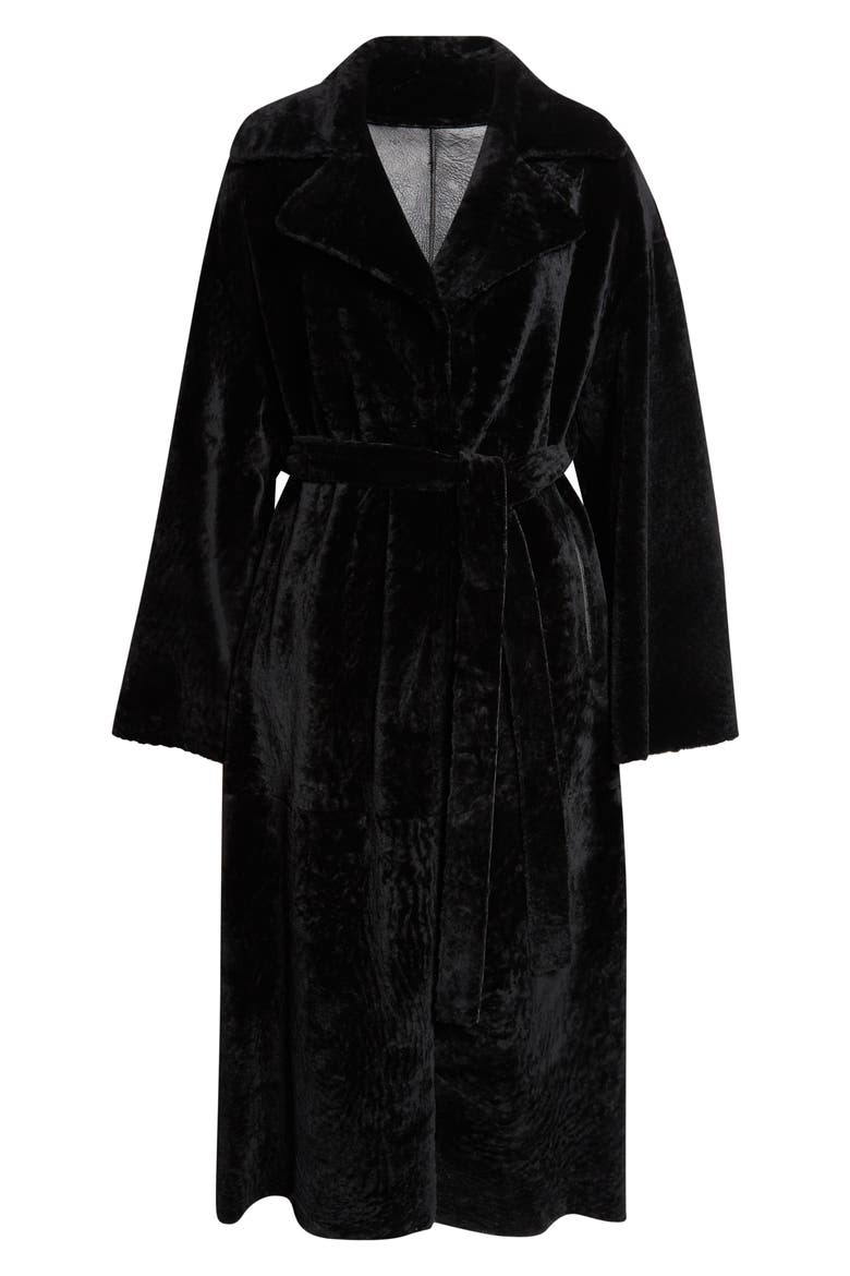 Rien Genuine Shearling Coat, Alternate, color, BLACK