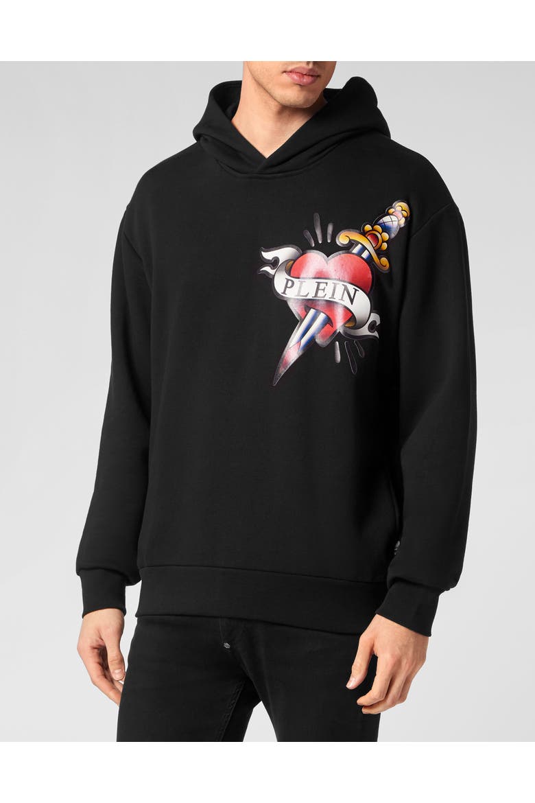 Hoodie Sweatshirt Love Men, Main, color, black