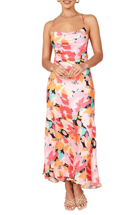 Posse Floral Lace-Up Back Maxi Dress