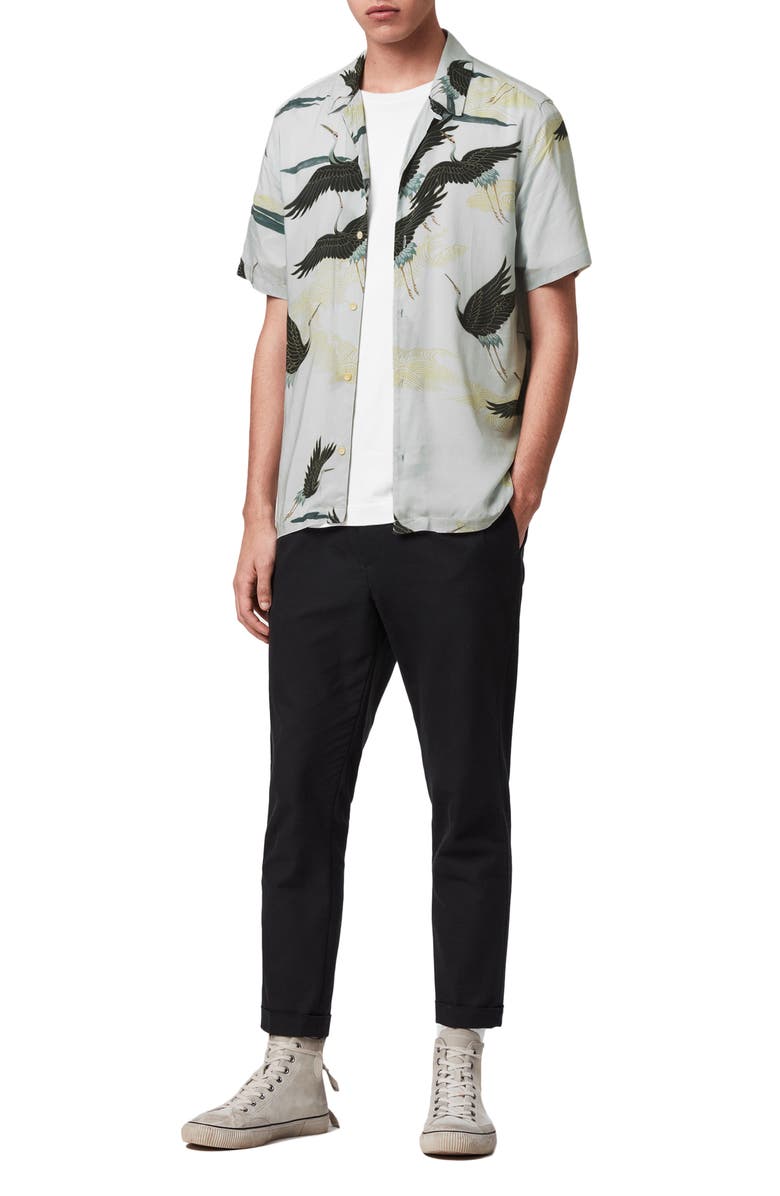 AllSaints Yonder Slim Fit Short Sleeve Button-Up Shirt, Alternate, color,