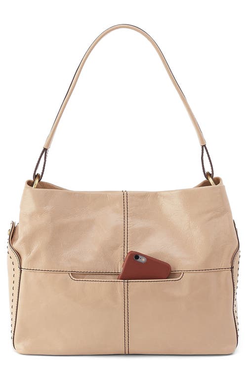 Hobo Seneca Leather Shoulder Bag In Sand