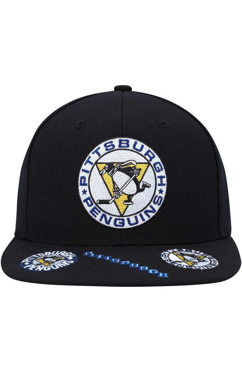 Mitchell & Ness Men's Mitchell & Ness Black Pittsburgh Penguins Vintage Hat Trick Snapback Hat, Alternate, color, Black
