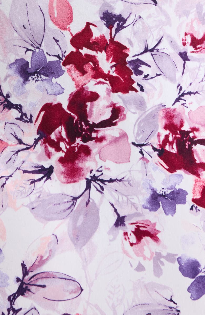 Connected Apparel Gathered Long Bell Sleeve Dress, Alternate, color, Lavender