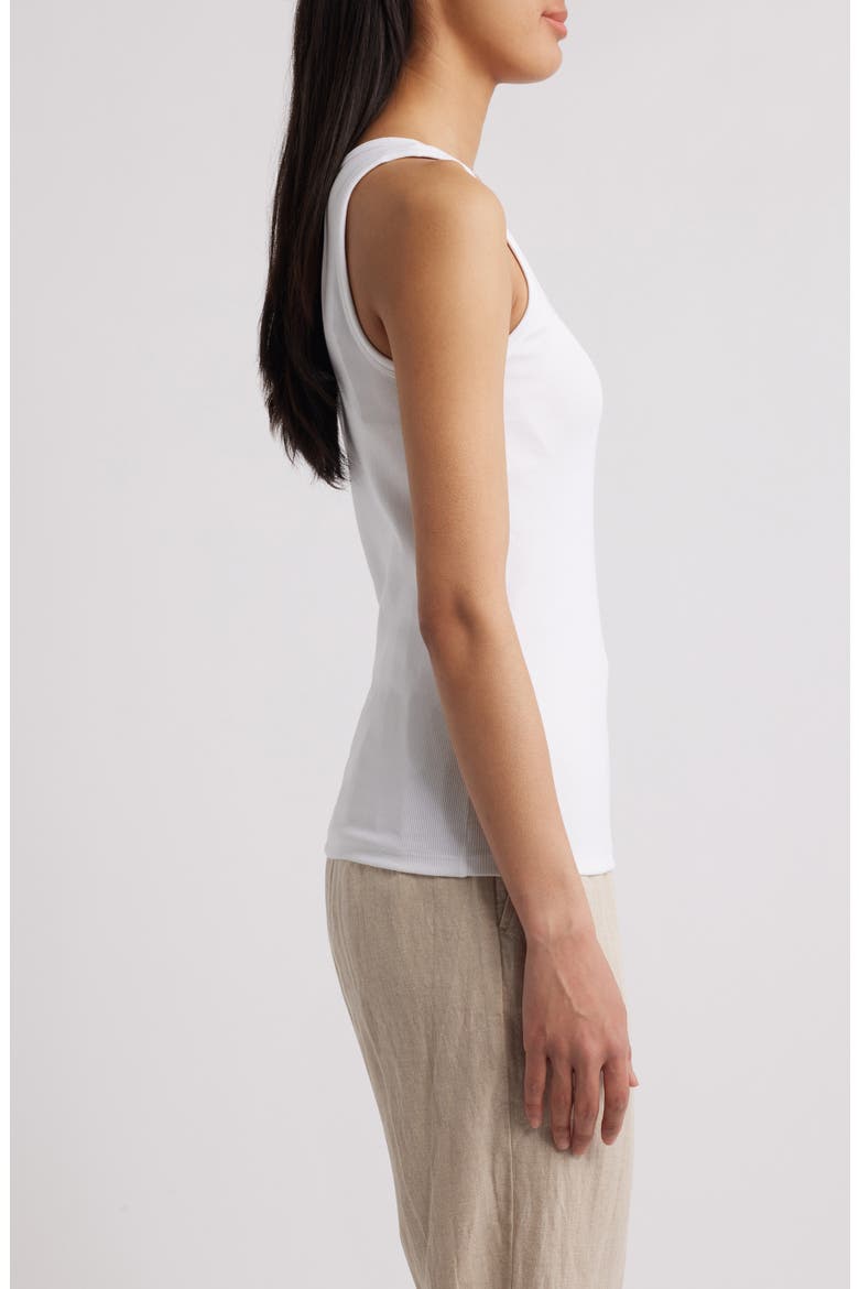 Scoop Neck Stretch Organic Cotton Tank, Alternate, color, WHITE