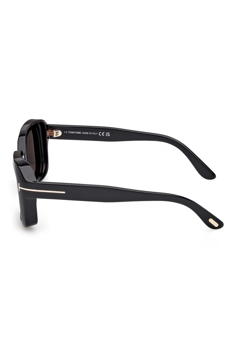 Natalia 52mm Square Sunglasses, Alternate, color, SHINY BLACK/ ECO/ SMOKE LENSES