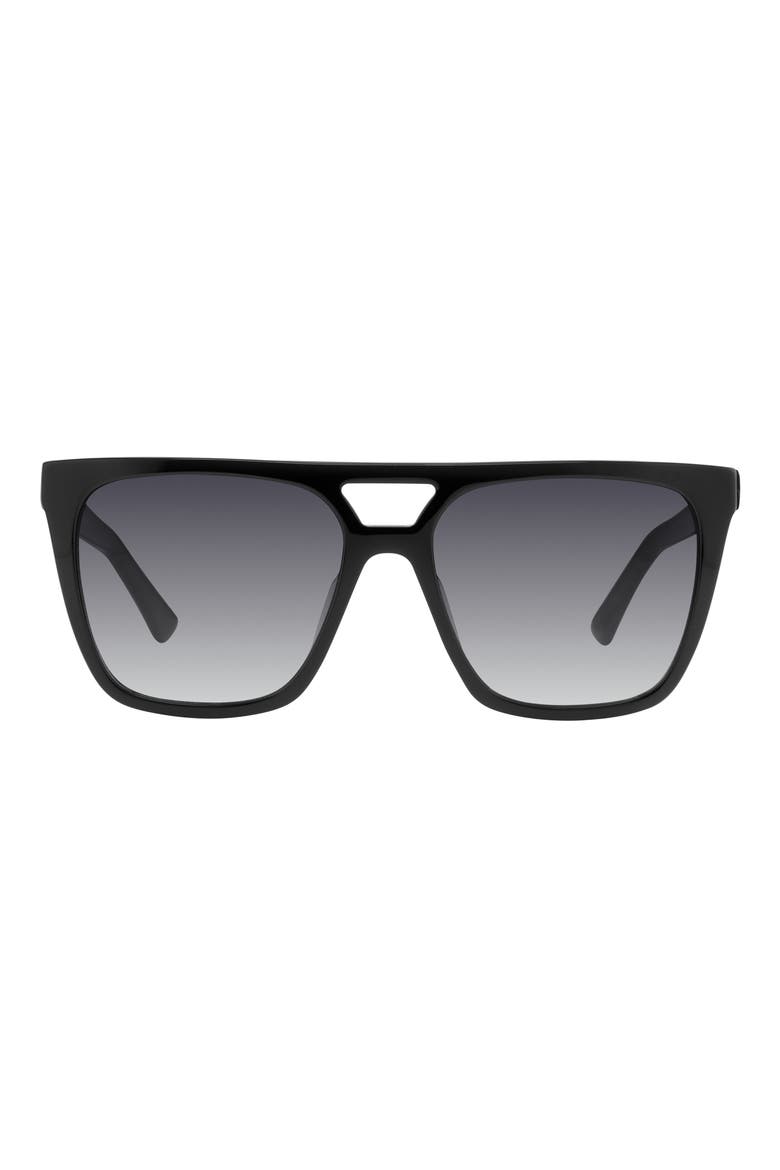 56mm Gradient Square Sunglasses, Main, color, BLACK/ DARK GREY