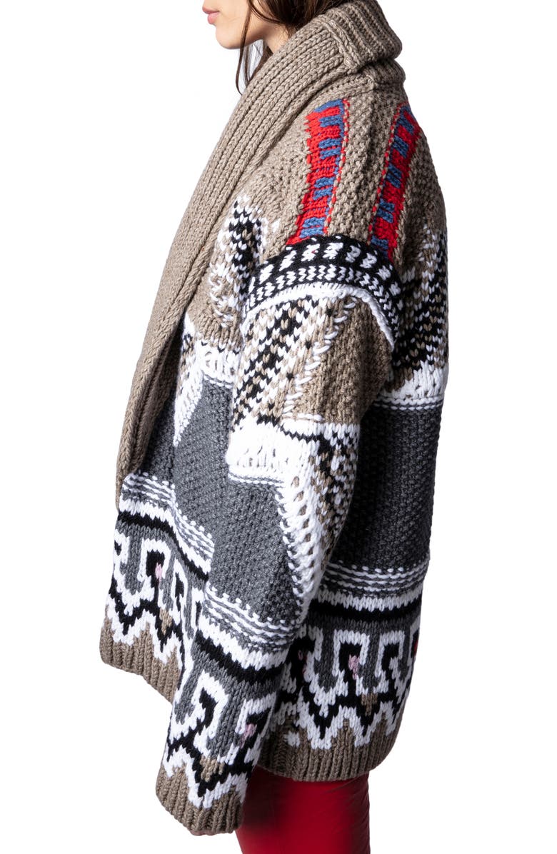 Zadig & Voltaire Ella Merino Wool Blend Cardigan, Alternate, color, 