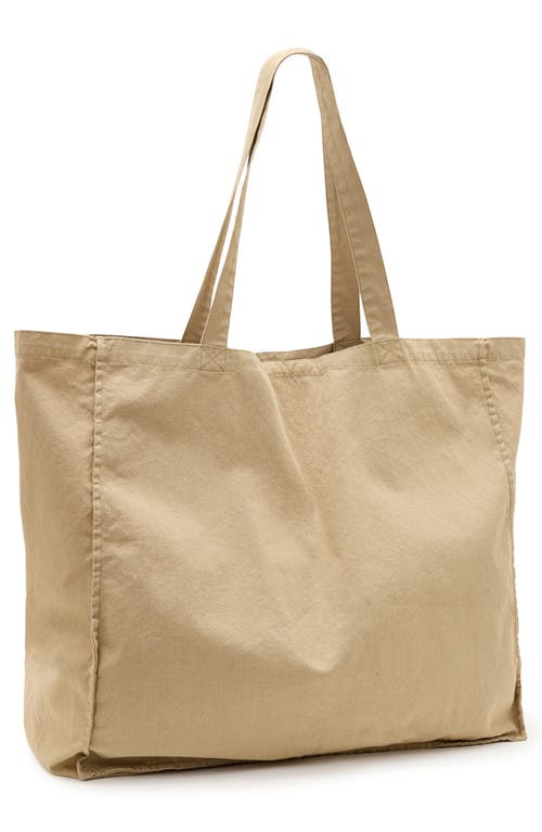 Allsaints Large Biggy Cotton Tote In Light Khaki