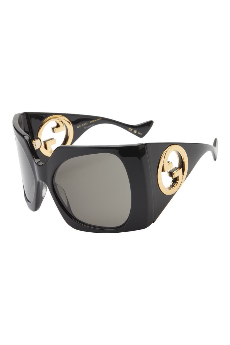 64mm Shield Sunglasses, Alternate, color, BLACK BLACK GREY