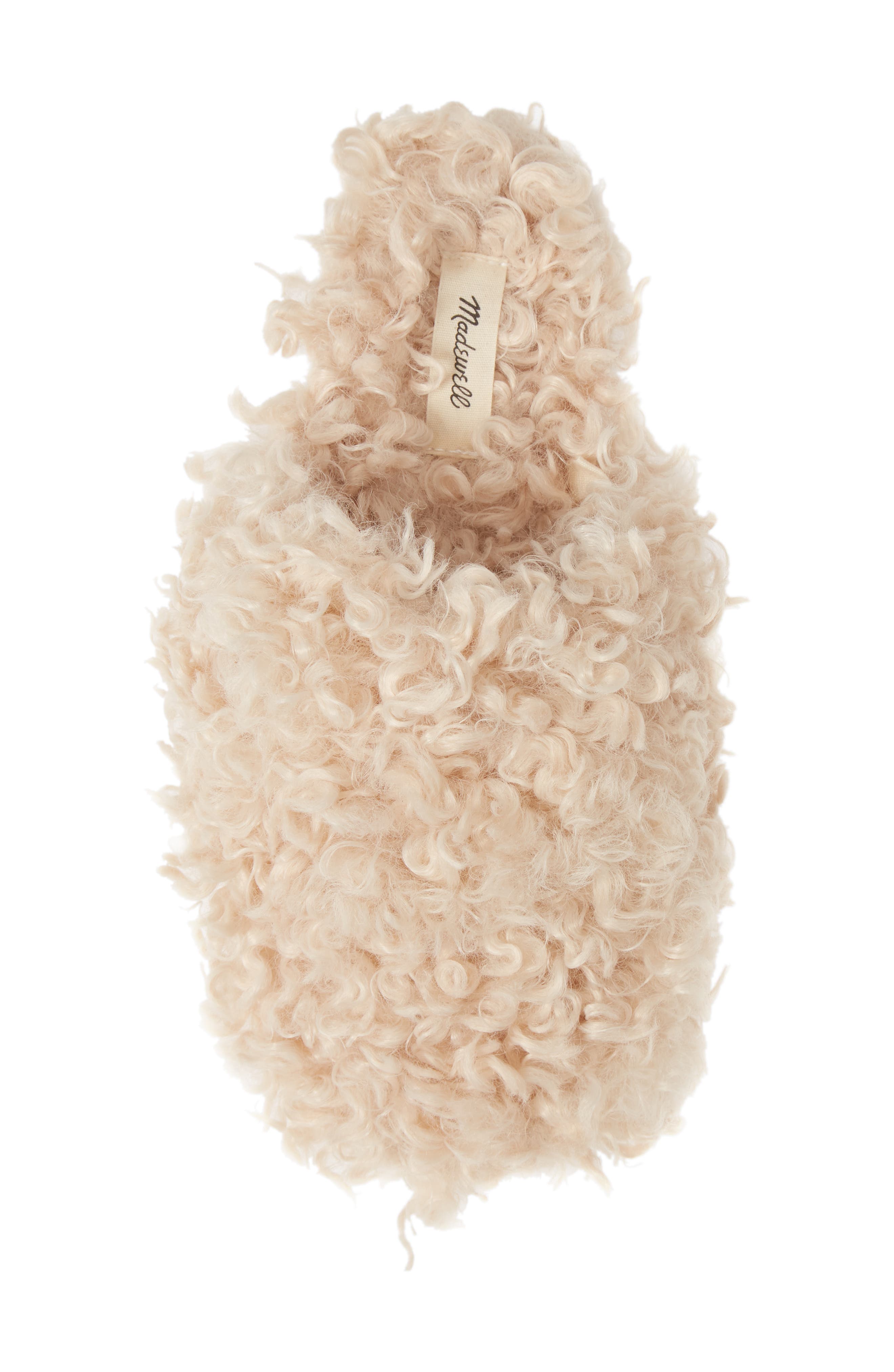 Madewell The Scuff Curly Faux Fur Slipper, Alternate, color, 