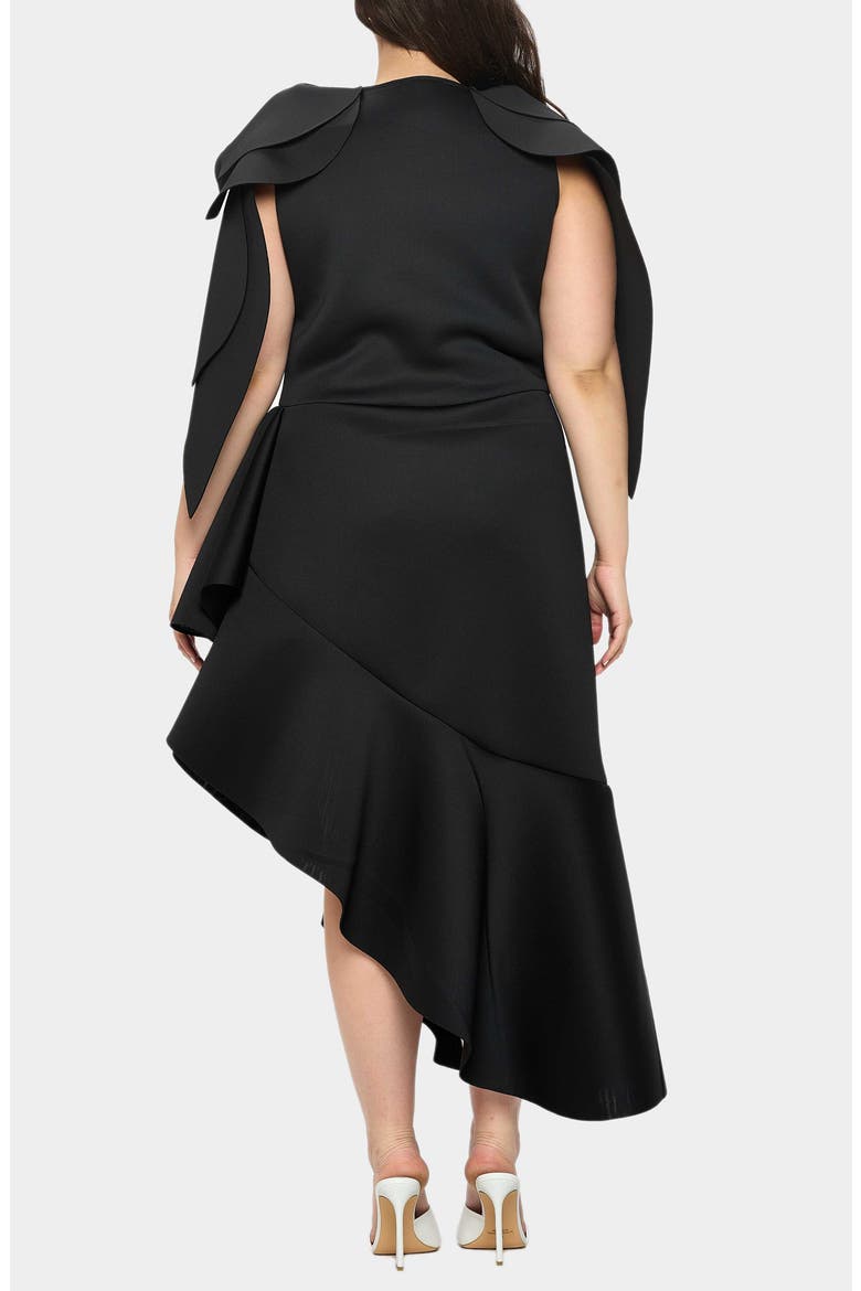 Kaskade Asymmetric Ruffle Dress, Alternate, color, BLACK