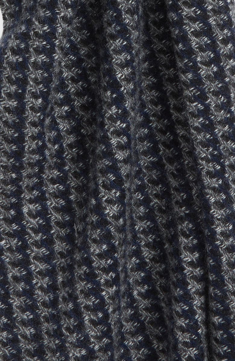 Andrew Stewart Houndstooth Cashmere Scarf, Alternate, color, Navy