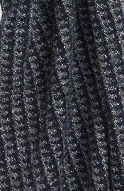 Andrew Stewart Houndstooth Cashmere Scarf In Black