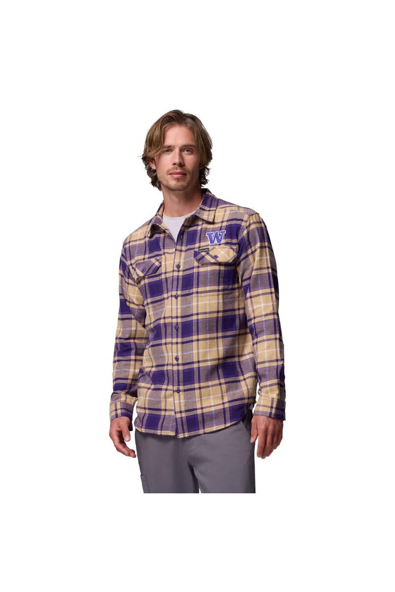 Men's Columbia  Purple Washington Huskies Flare Gun Omni-Wick Flannel Long Sleeve Button-Up Shirt, Main, color, Purple