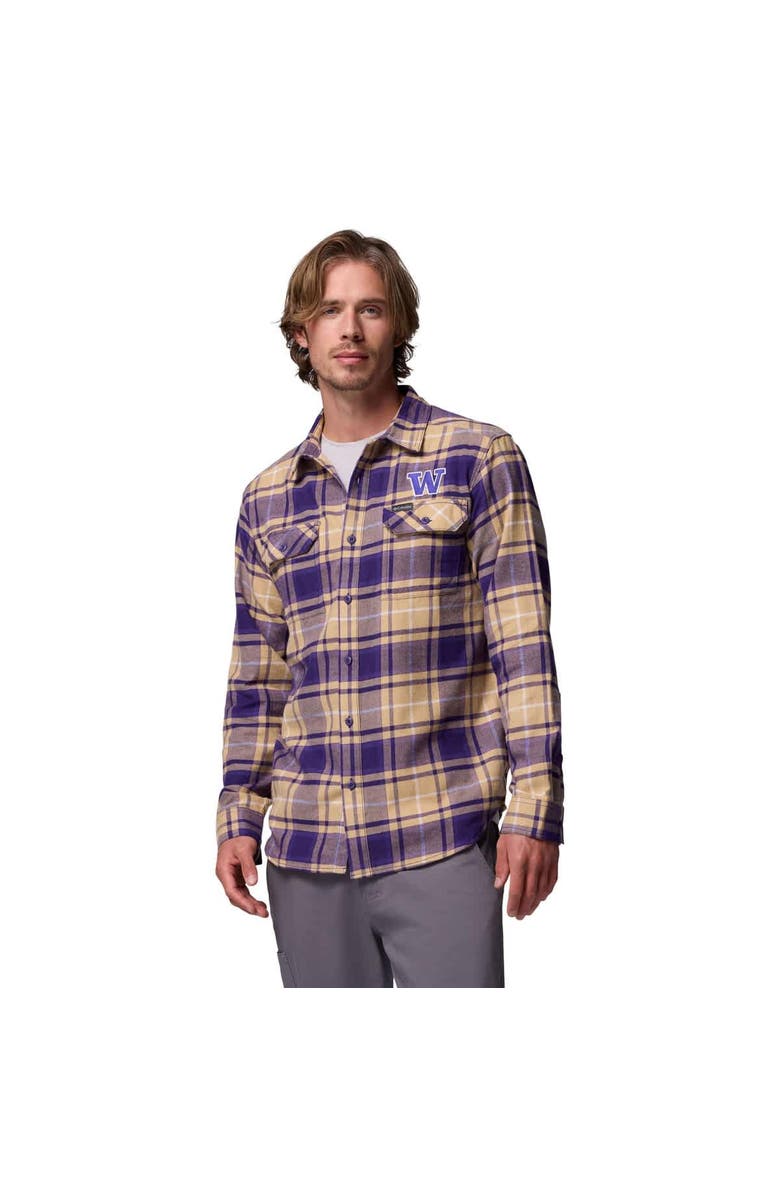 Columbia Men's Columbia Purple Washington Huskies Flare Gun Omni-Wick Flannel Long Sleeve Button-Up Shirt, Main, color, Purple
