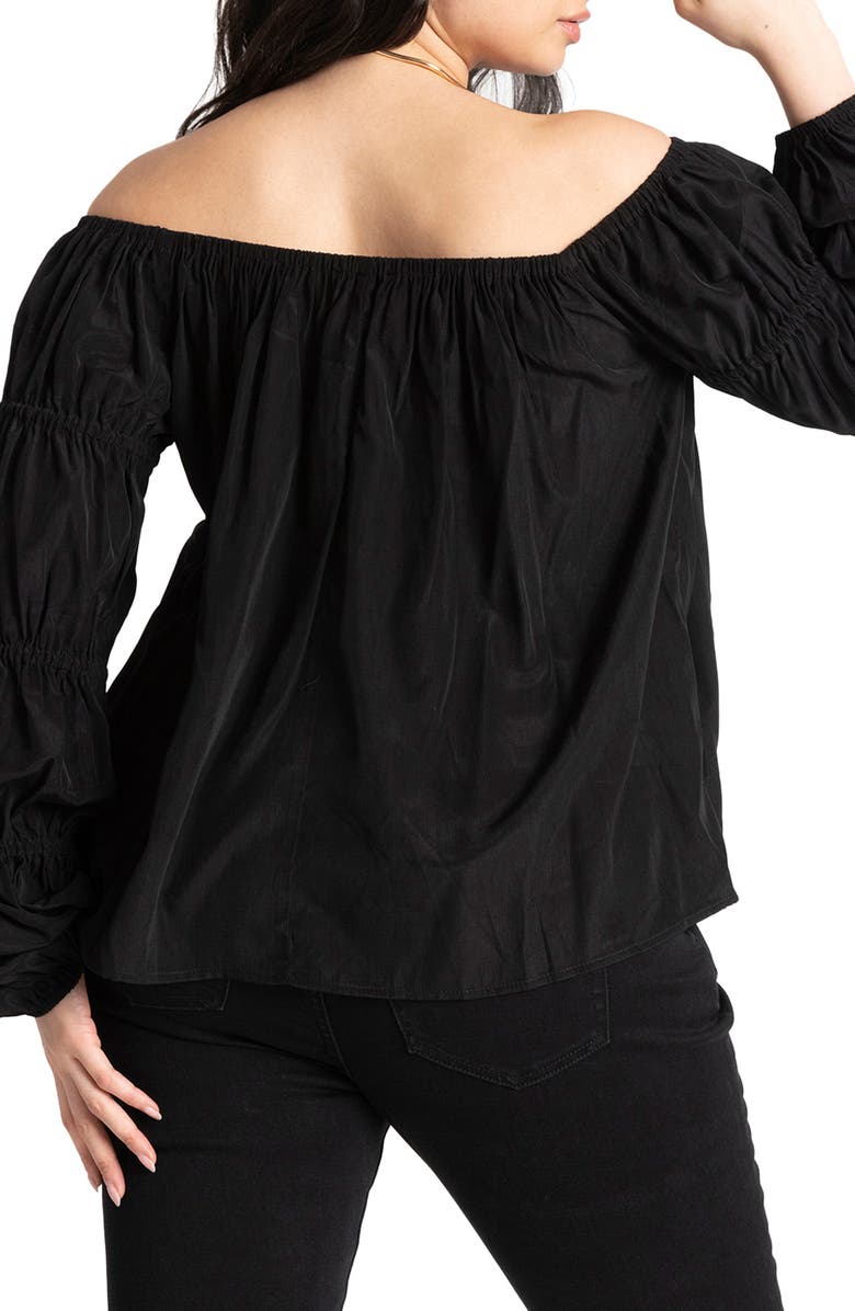 ELOQUII Off the Shoulder Top, Alternate, color,