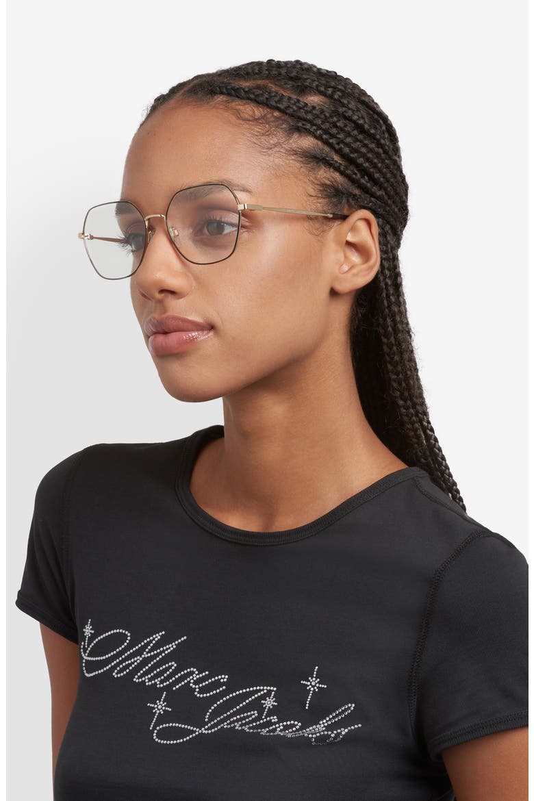 55mm Round Optical Glasses, Alternate, color, GOLD BLACK